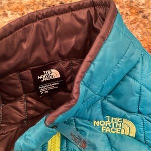 North Face Quilted Vest, 4T, Teal, EUC/Like New